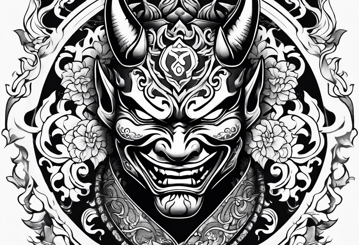 japanese hannya mask tattoo idea