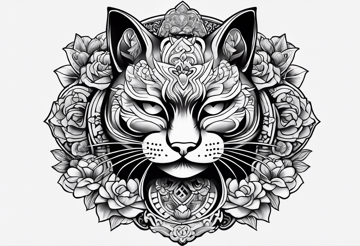 Lucky cat tattoo idea