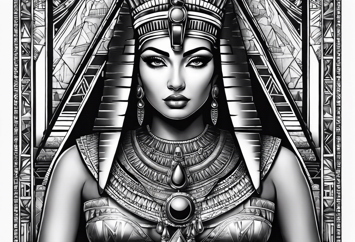 egyptian theme , cleopatra , pyramids,  all seeing eye forearm tattoo idea