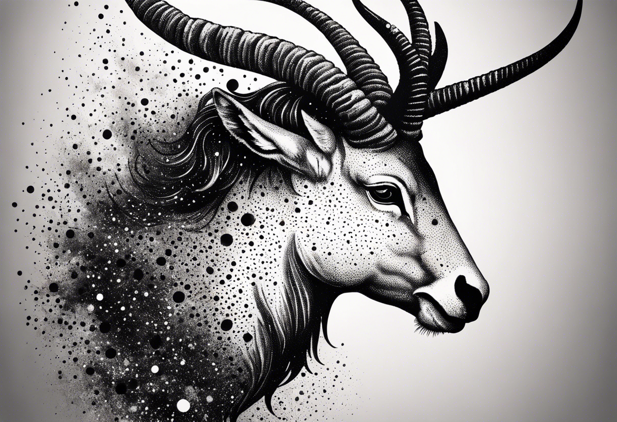 exploding capricorn tattoo idea