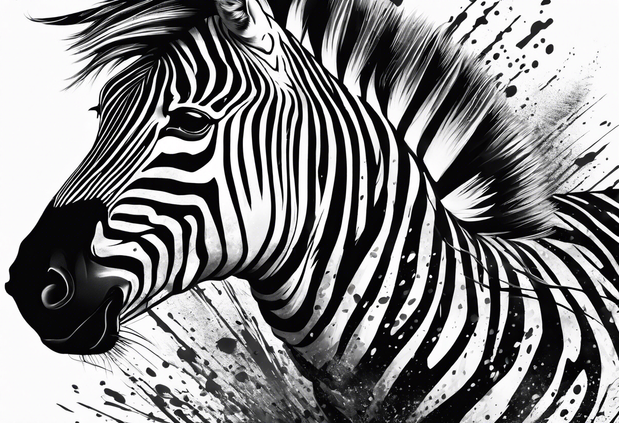 Aggressive zebra angry and in attack mode tattoo idea