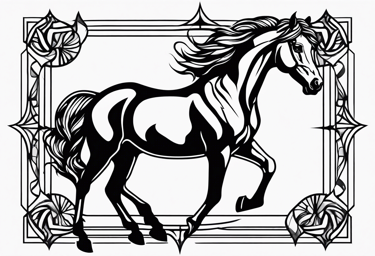 Linework horse tattoo idea