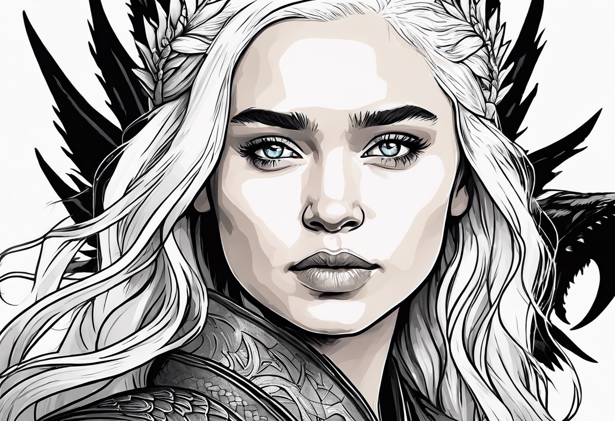 game of thrones daenerys drawn as by tim burotn so that the whole figure can be seen tattoo idea