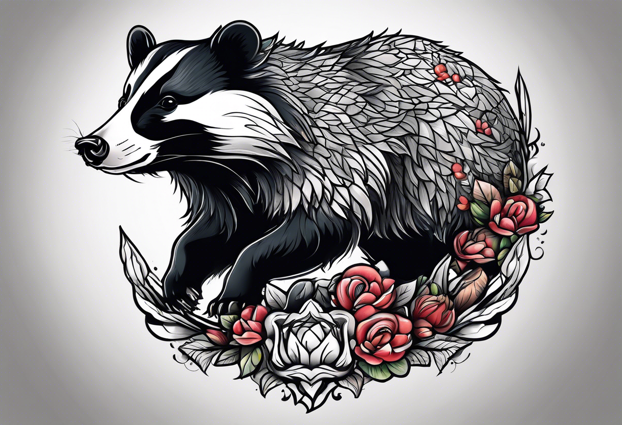 Feral badger tattoo idea