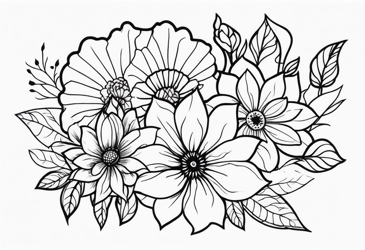 Flowers that burn and have black 
flames on them tattoo idea