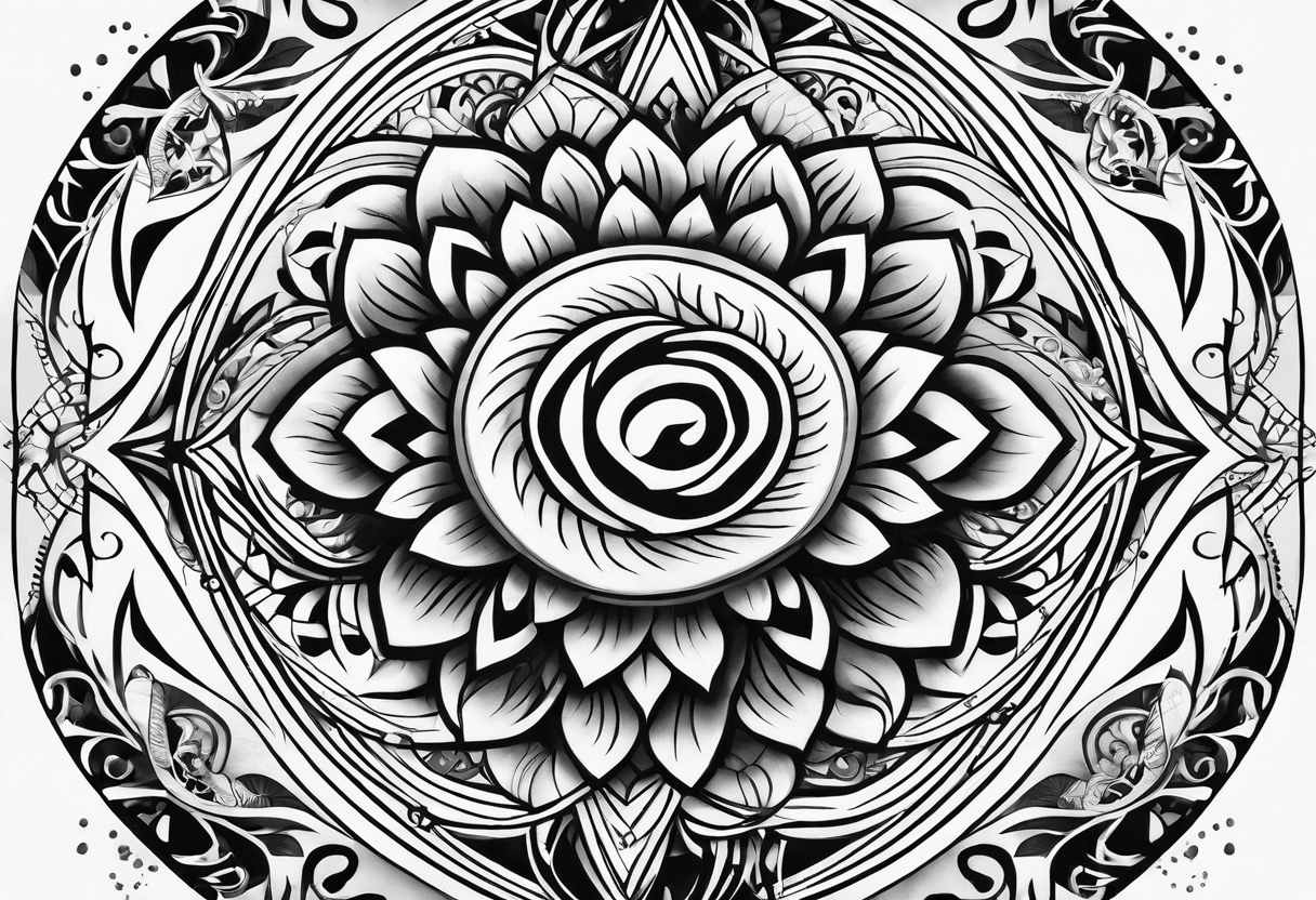 3x- 5 pointed star inside a 7 pointed star inside a 9 pointed star, sacred  geometrical mandala tattoo, in greyscale, 3/4 sleeve - AI Generated Artwork  - NightCafe Creator