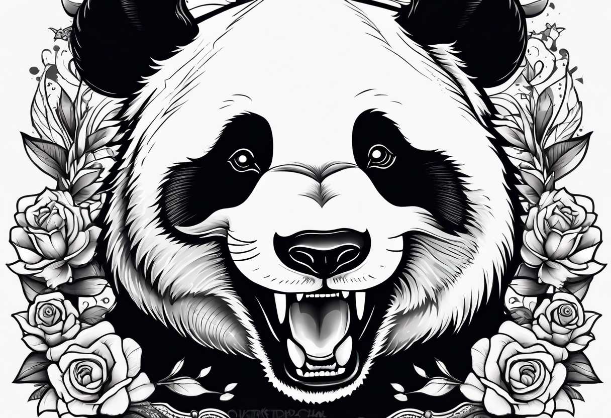 Panda shouting tattoo idea