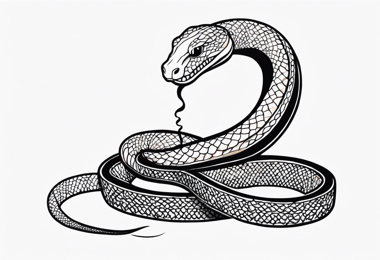 a snake who has swallowed a heart tattoo idea