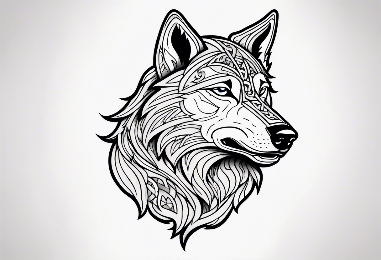 Irish wolf tattoo idea