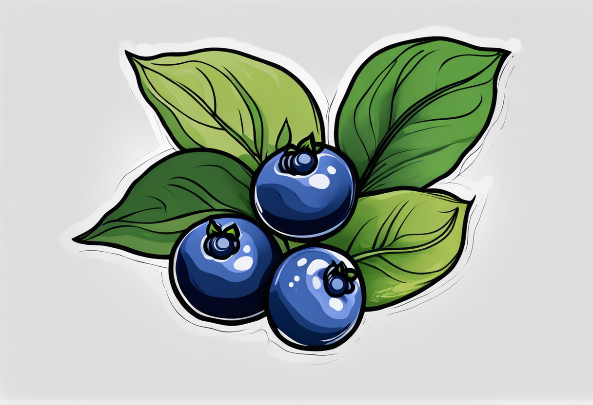 3 blueberries with a leaf tattoo idea