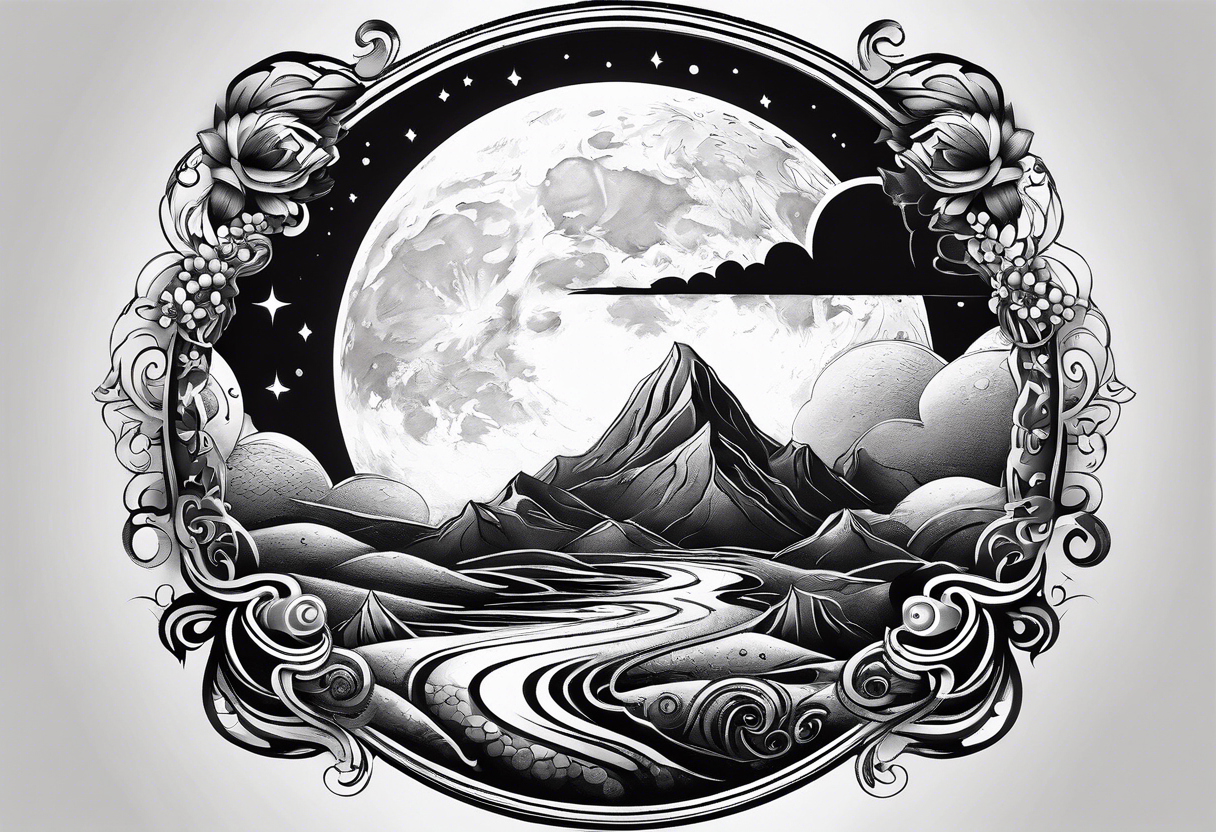 moon and sky tattoo idea