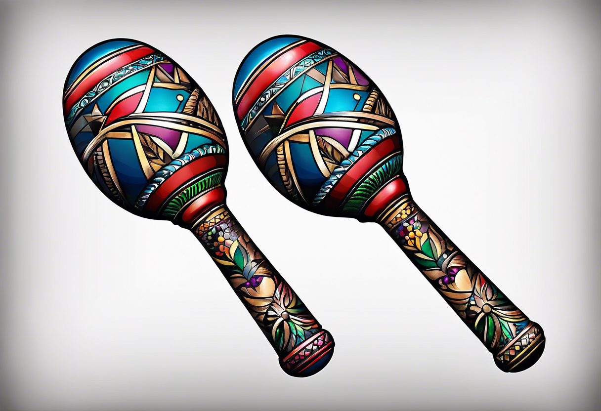 Two Cuban shaking maracas. tattoo idea