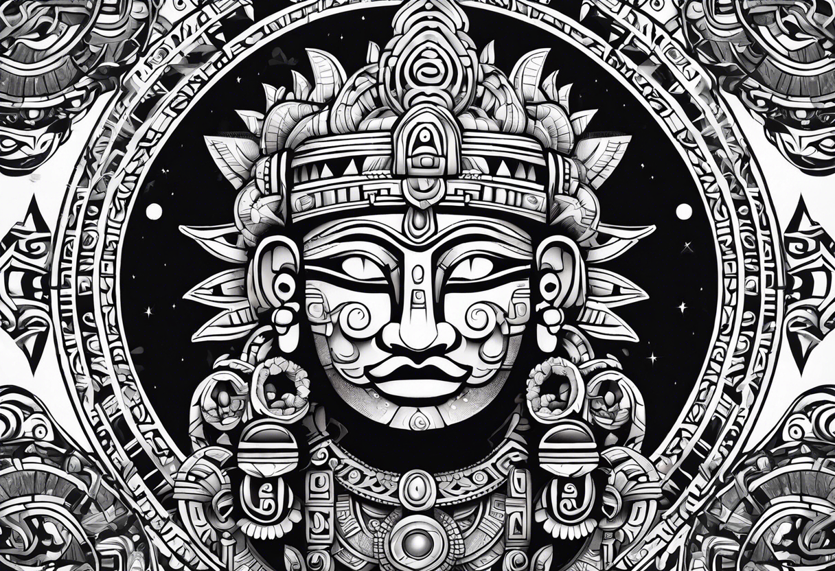 Mayan moon god tattoo idea