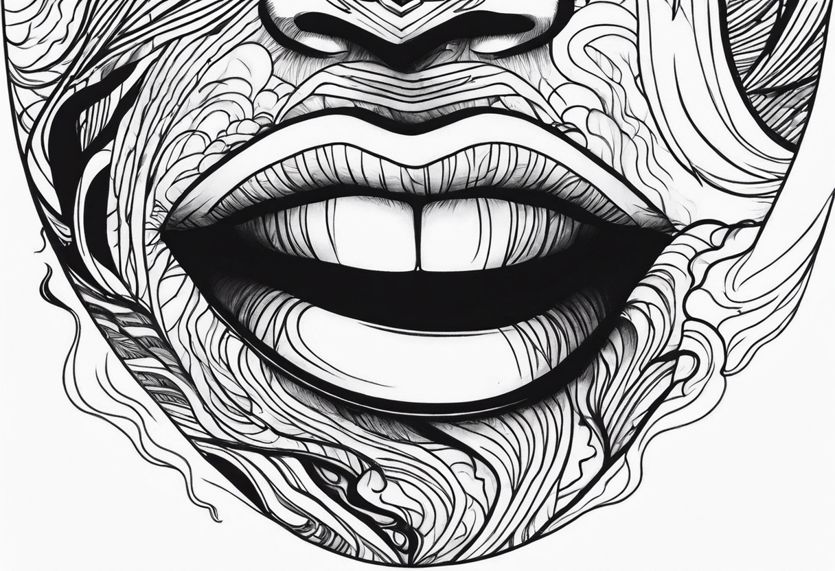 Draw me a mouth with smoke coming out of it tattoo idea