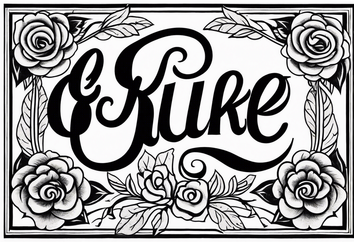 Anika Rose in vintage typography lettering tattoo idea