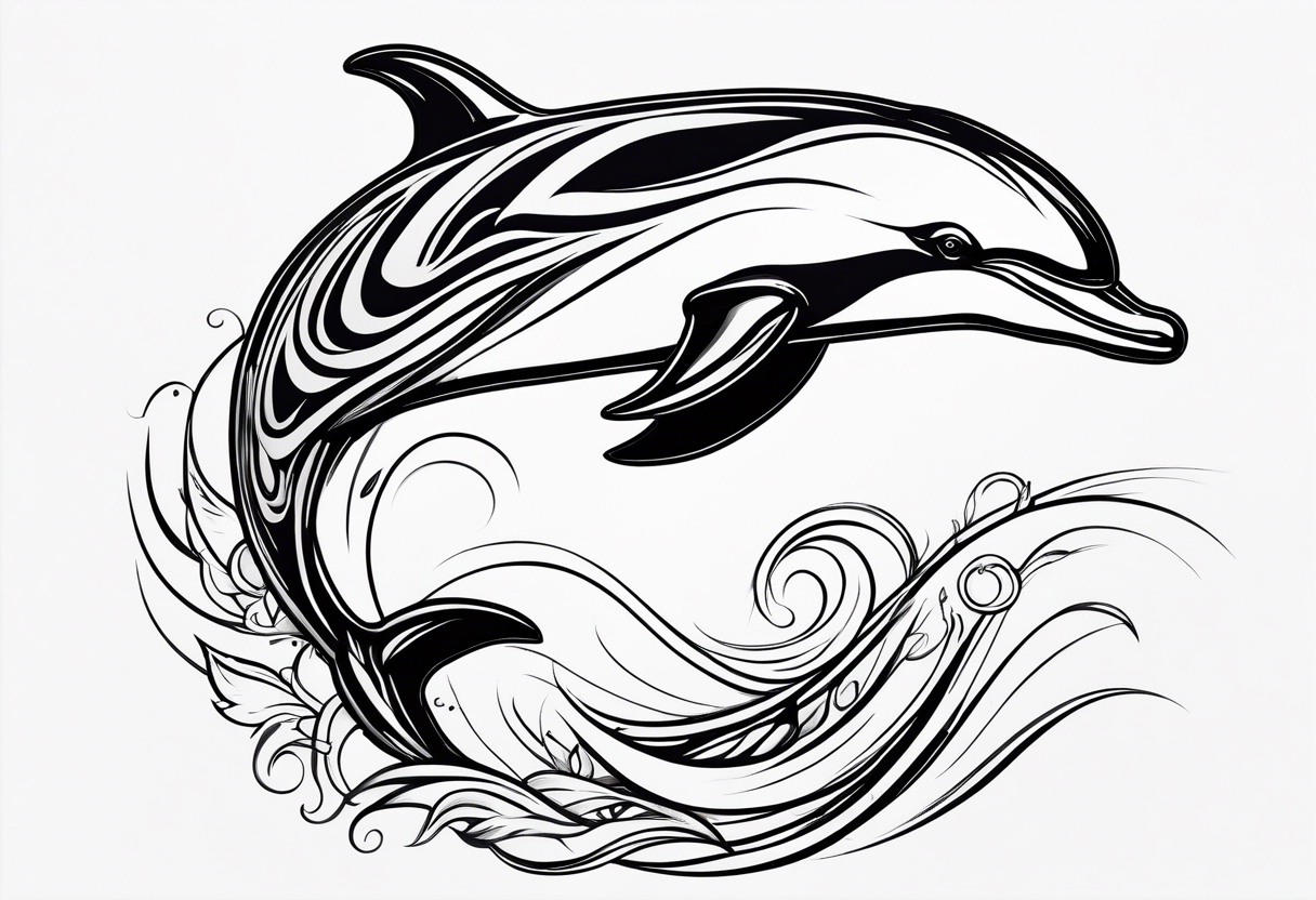 simple dolphin representing victory tattoo idea