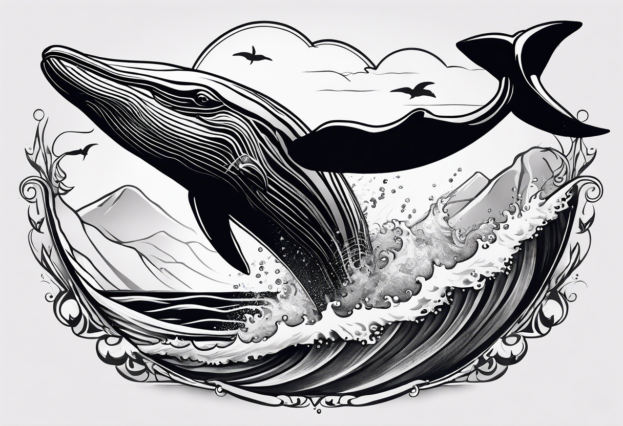 Backwards Breaching North Pacific humpback whale tattoo idea