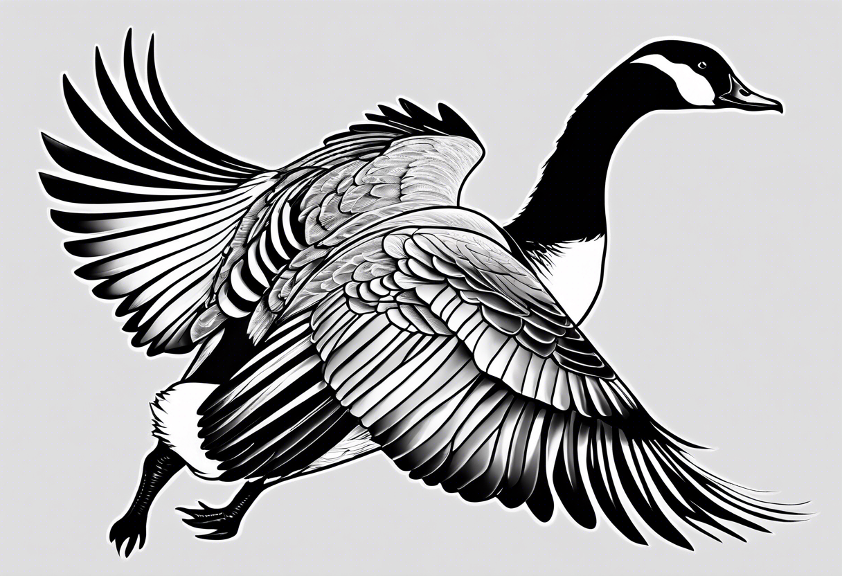 canadian goose stretching tattoo idea