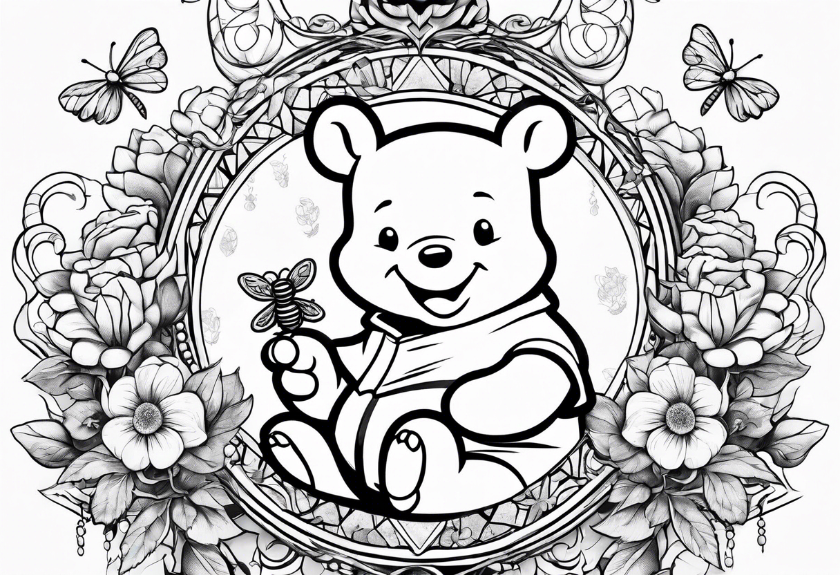 Winnie Pooh hand in the honey tattoo idea