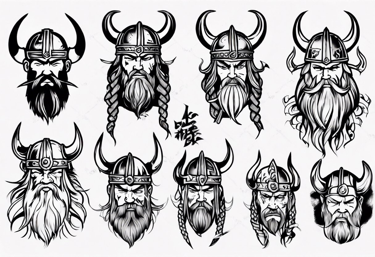 viking headshot tattoo idea