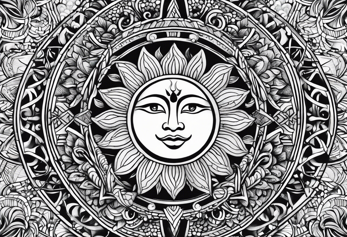 Filipino sun vertical tattoo tattoo idea