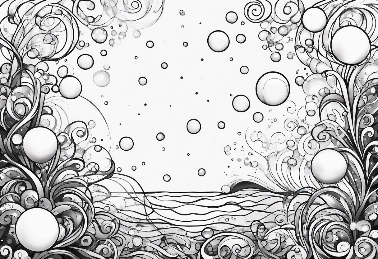 Draw me some magical really simple underwater bubbles and simple stars tattoo idea