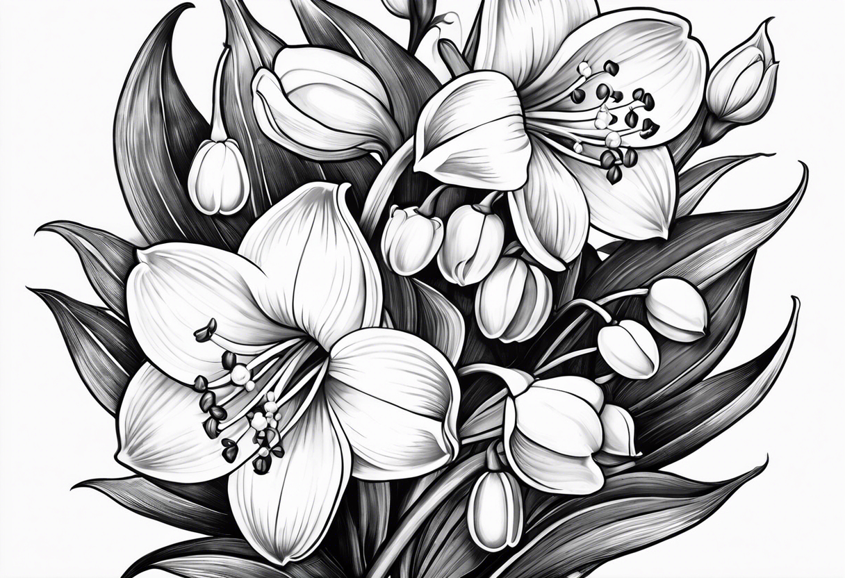 Lilly of the valley with Saturn tattoo idea