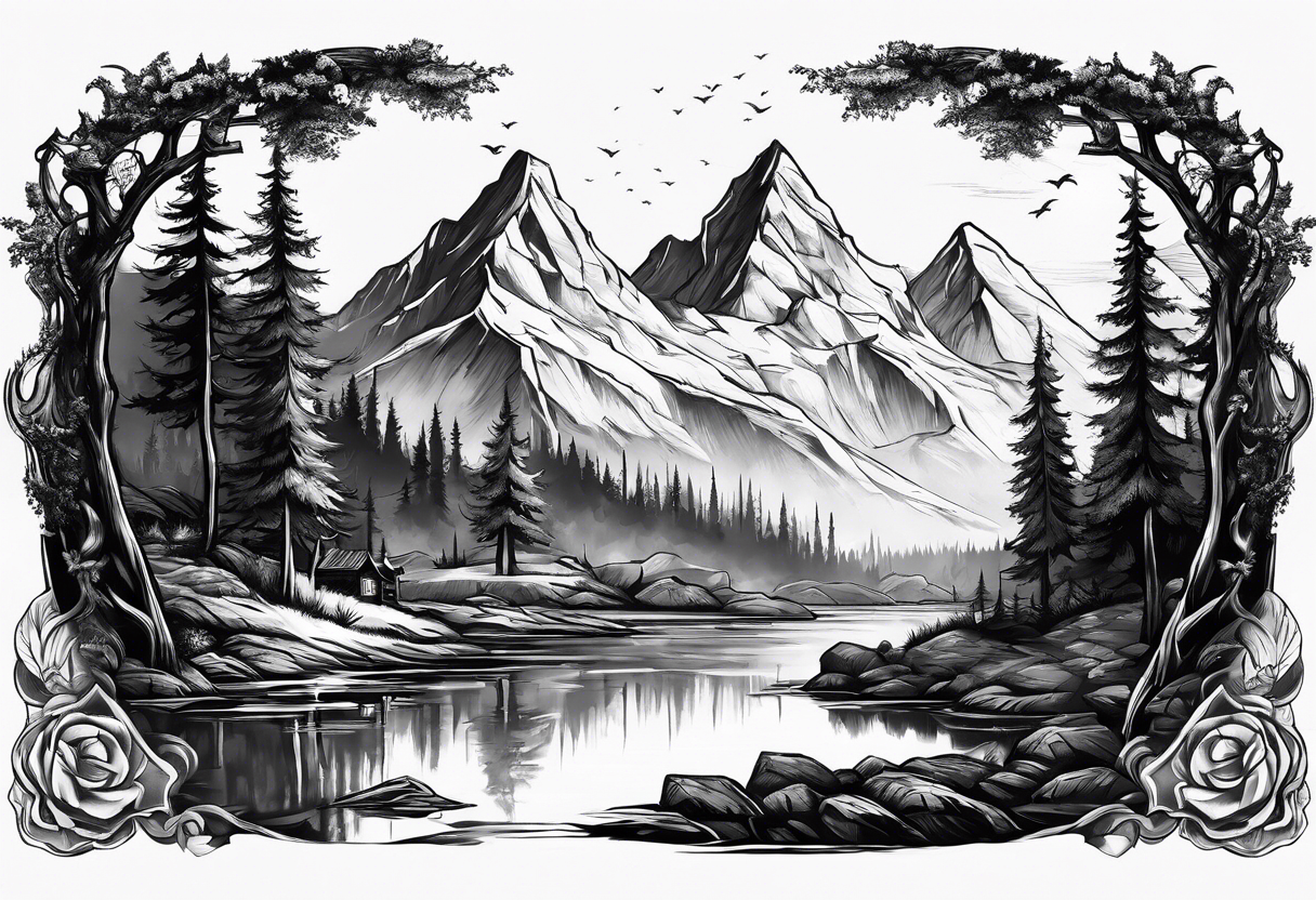 Skyrim landscape tattoo idea