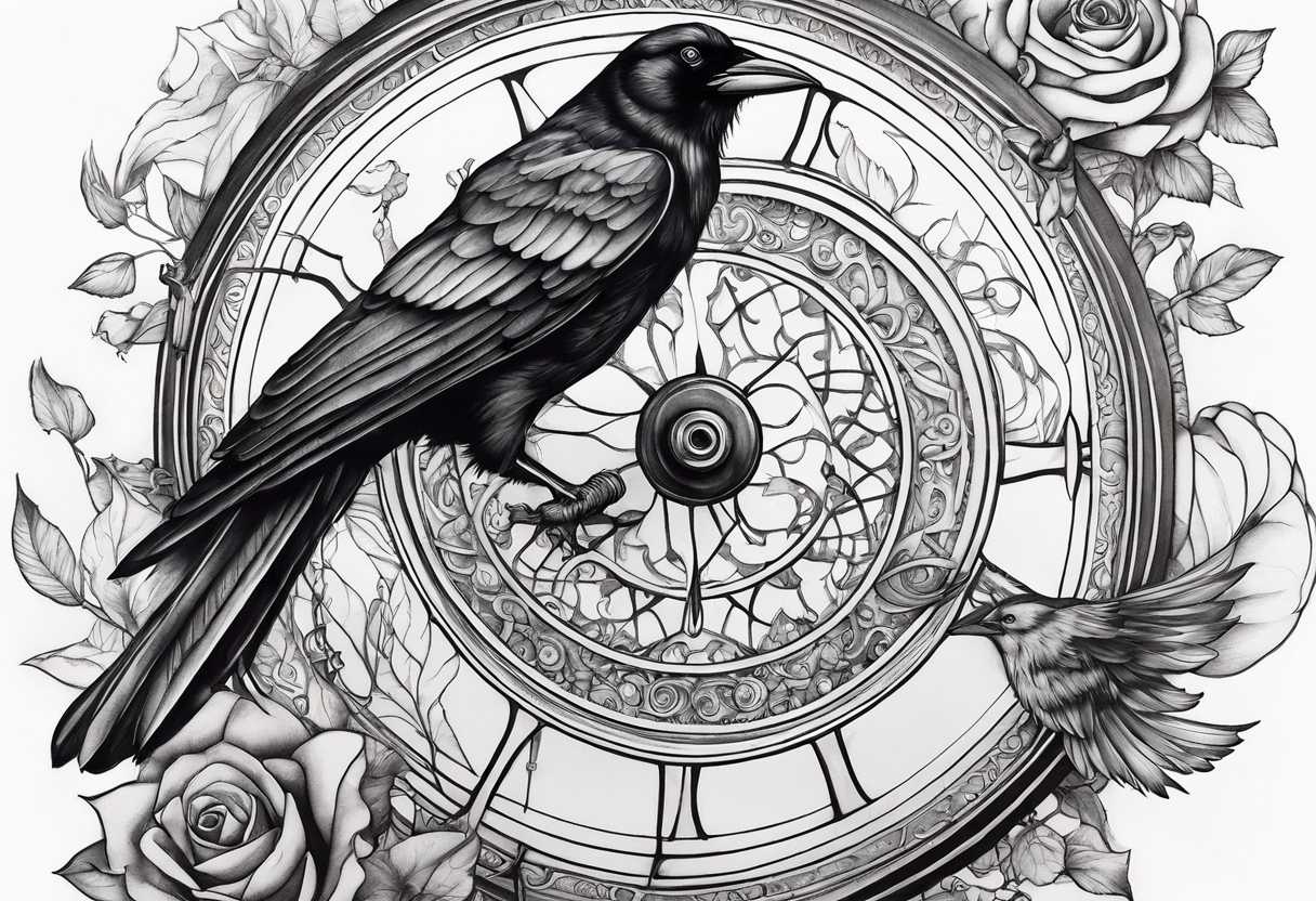 Magnificent with spinning wheel and crow from sleeping beauty tattoo idea