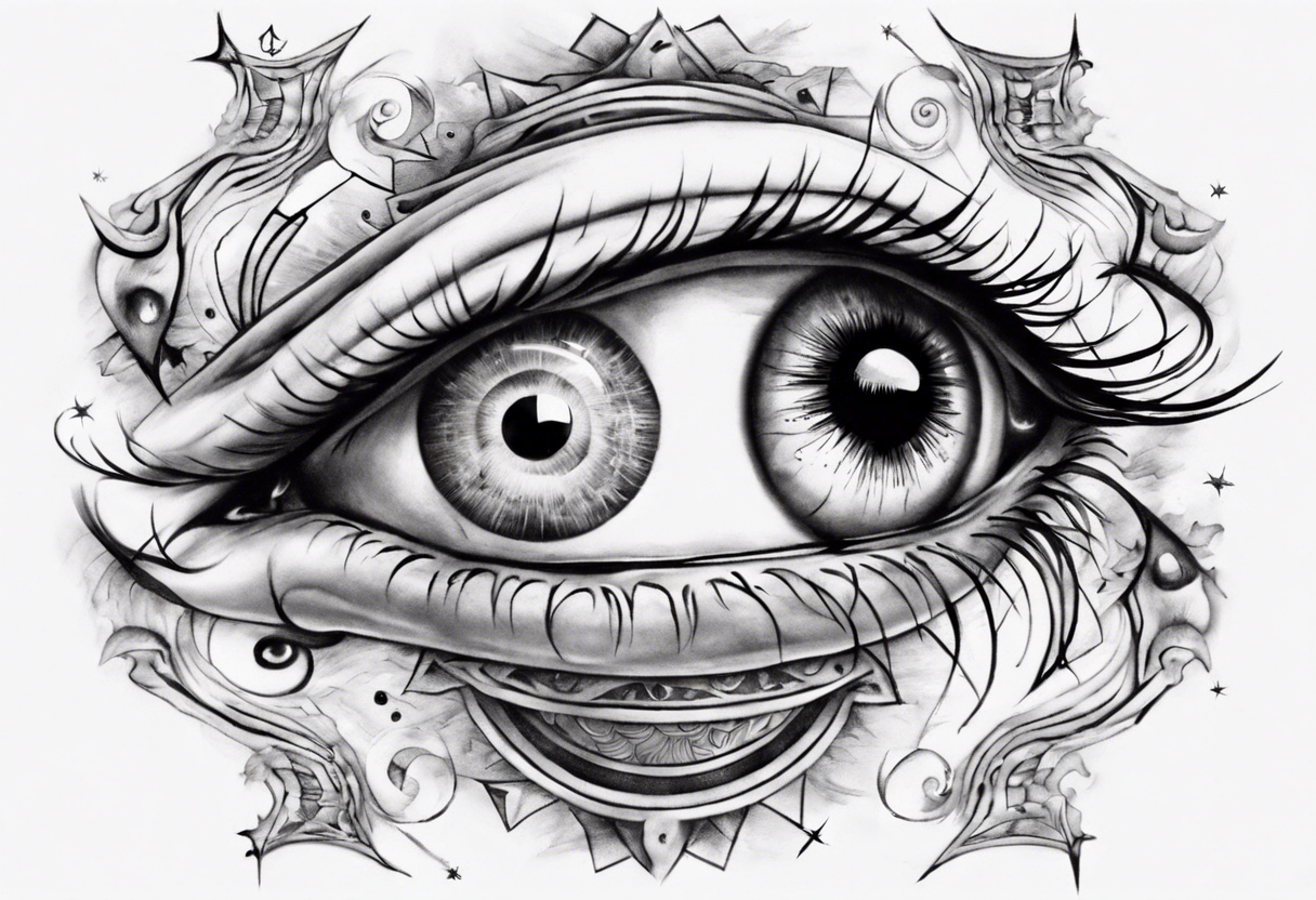 Eye tattoo tribal mystic illustration vector element demon, ghost eyes,  game, pattern sticker pritable and editable 20296437 Vector Art at Vecteezy