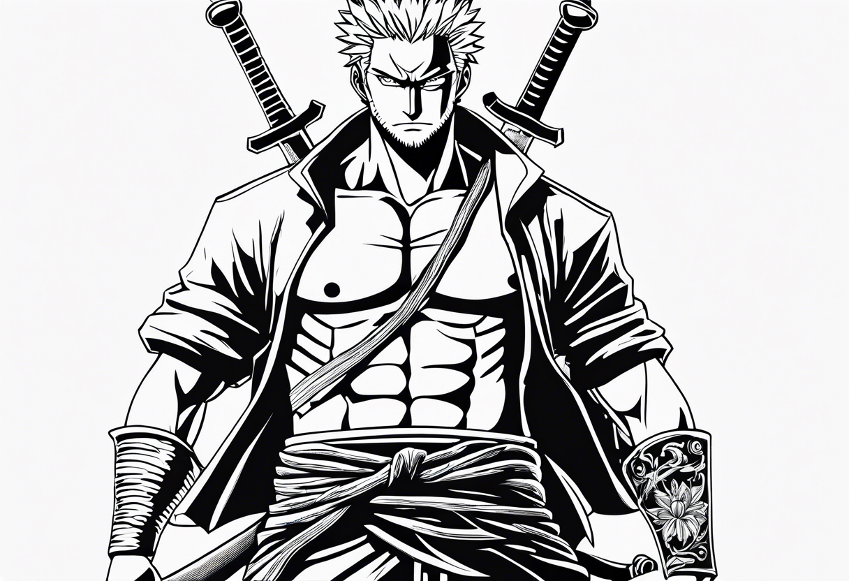 zoro one piece, tattoo idea