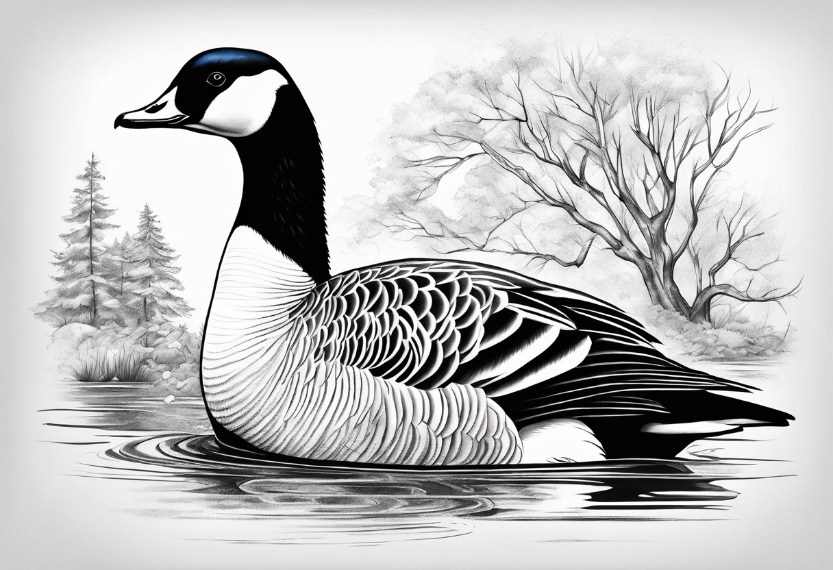 canadian goose mystical Background tattoo idea