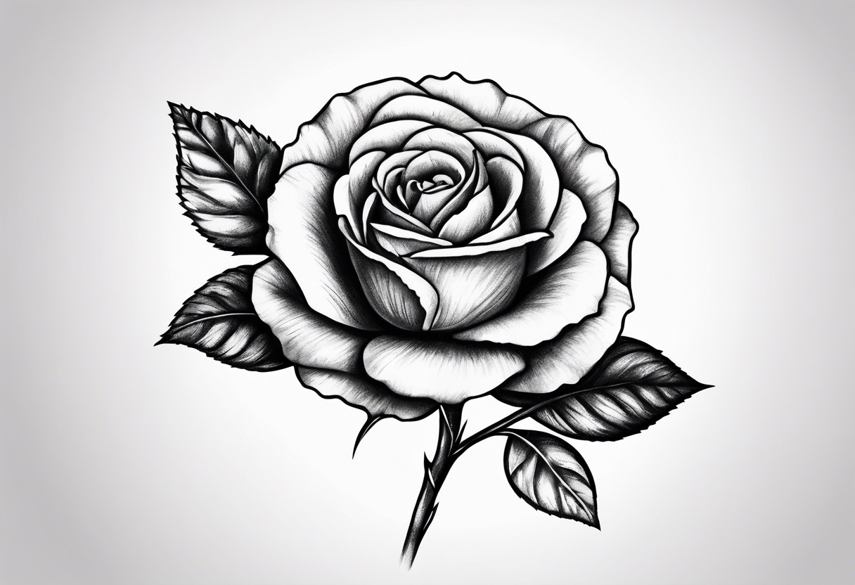 Small Rose with stem tattoo tattoo idea