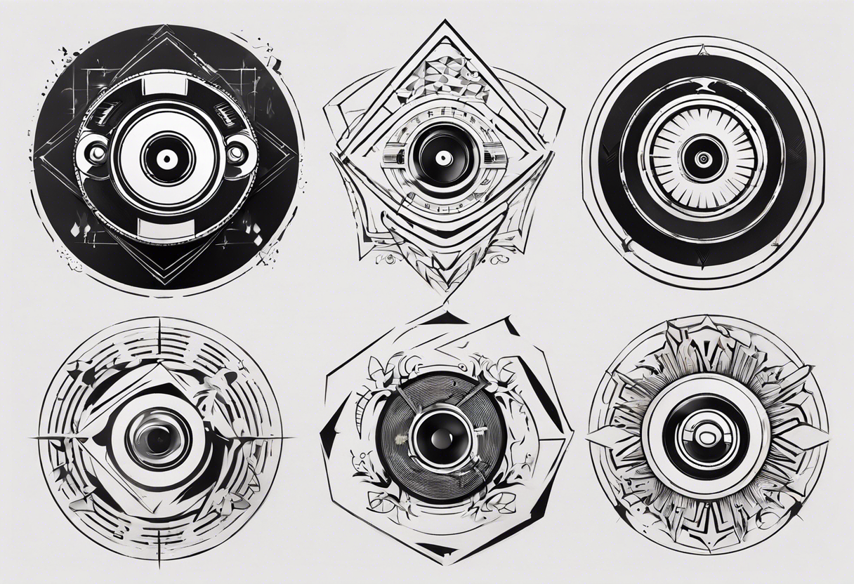 speaker music disc jokey tattoo idea