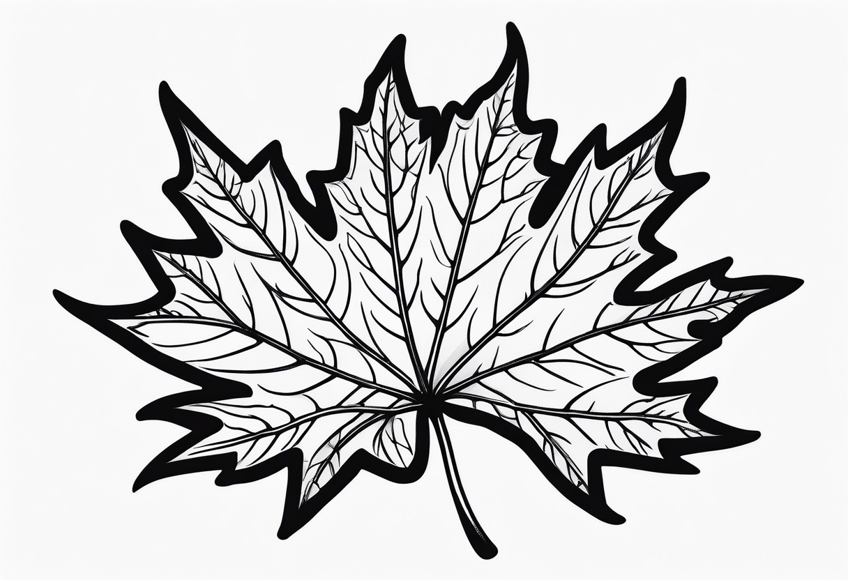 single maple leaf tattoo idea