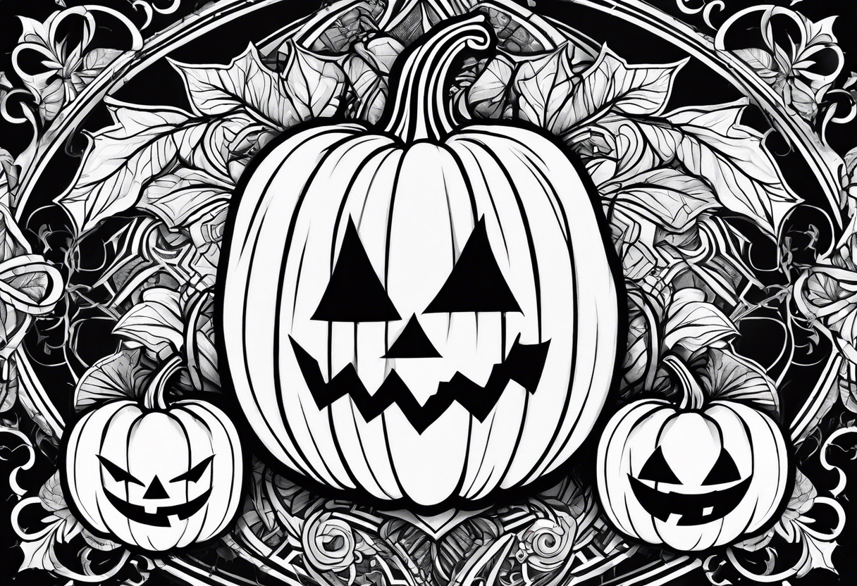 scary pumpkins modern tattoo idea