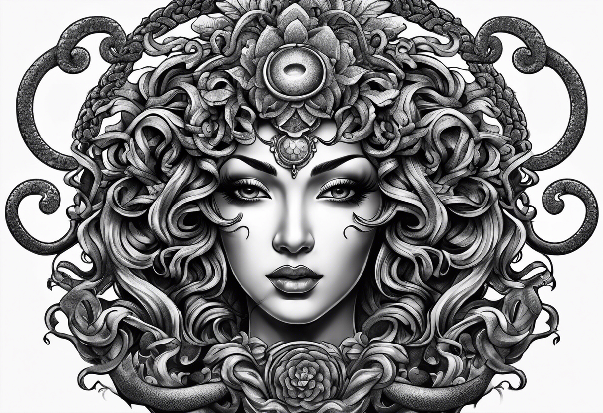 Medusa with no eyes o her face tattoo idea