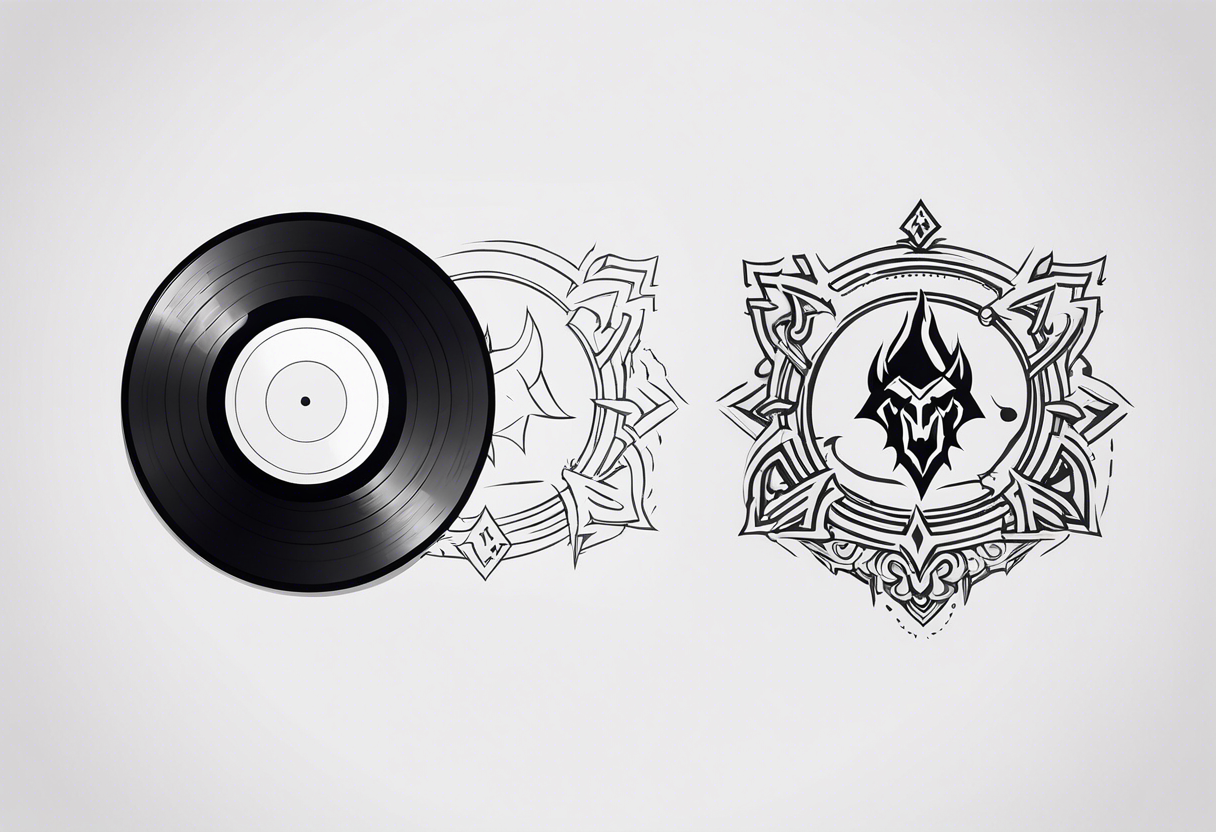 Vinyl music record + Warcraft 3 tattoo idea