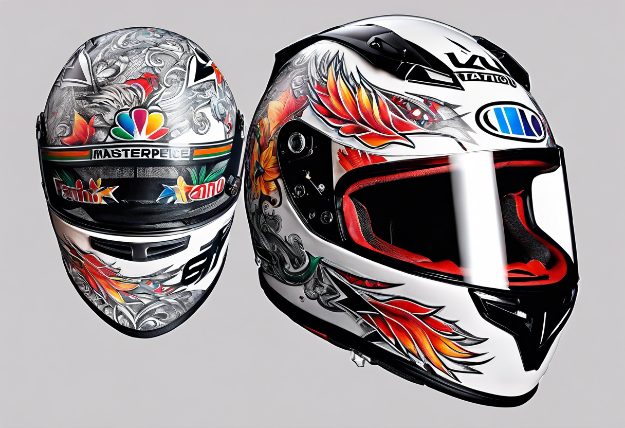 Formula 1 one helment inspired in Miami tattoo idea