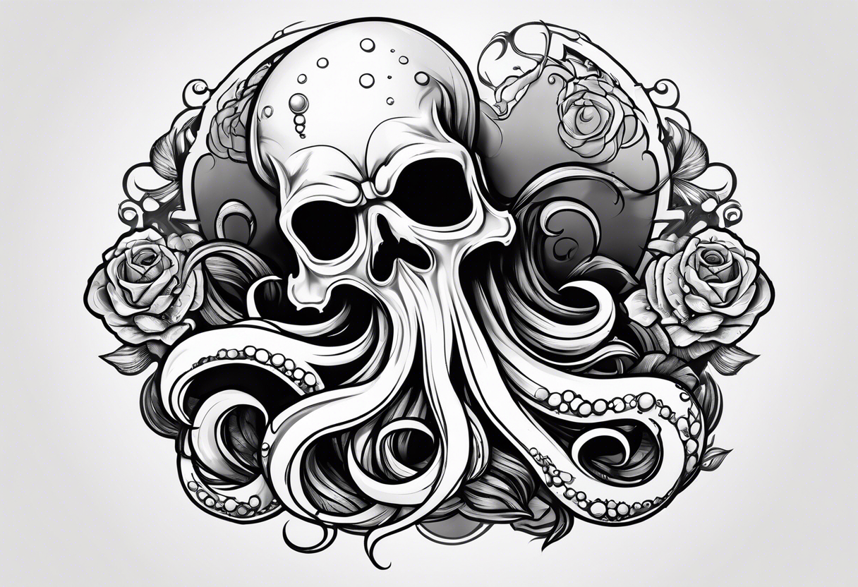 death rock squid tattoo idea
