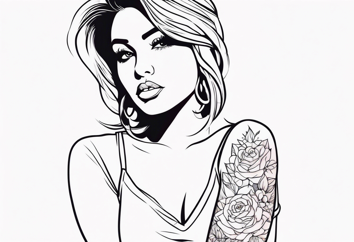 woman with big titts tattoo idea