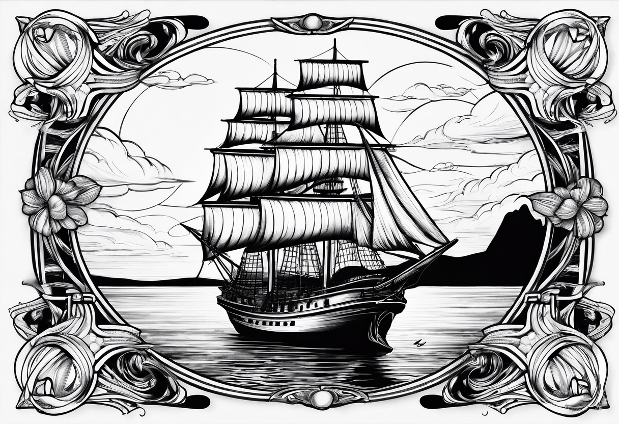 Schooner sailboat tattoo idea