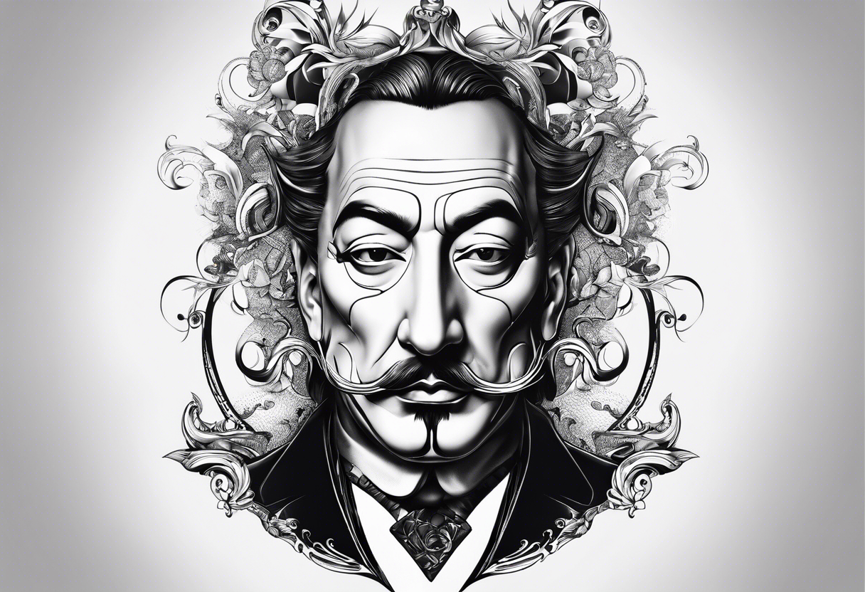 Dali mask, computer, knowledge tattoo idea