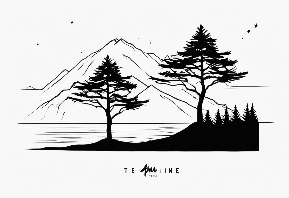 Two Pine tree silhouette tattoo idea