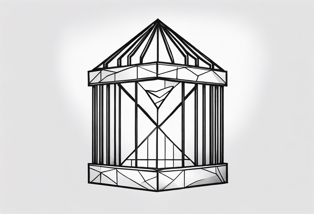 a diamond behind prison bars - minimal tattoo idea