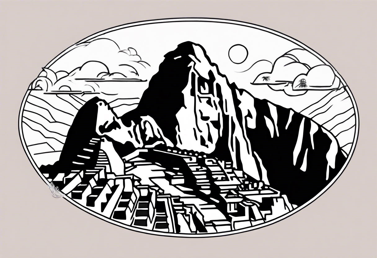 Peruvian paraphernalia (machu picchu, llamas, mountains, acequias). The subtlety of the lines is important. Tattoo for a girl along the collarbone tattoo idea