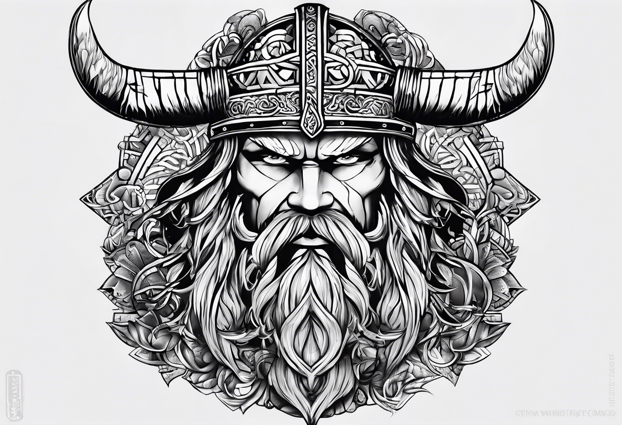 Basic viking tattoo with a symbolic 6 representing 6 brothers tattoo idea