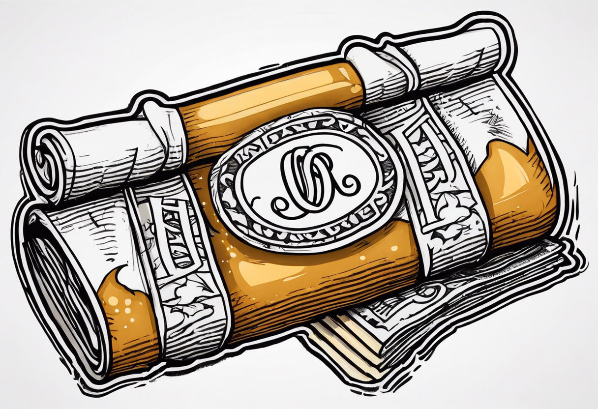 money made of cigarettes tattoo idea