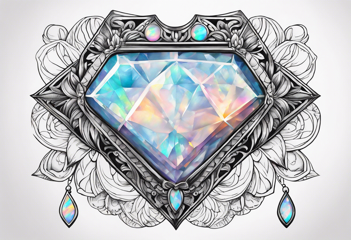 Opal gem stone tattoo idea