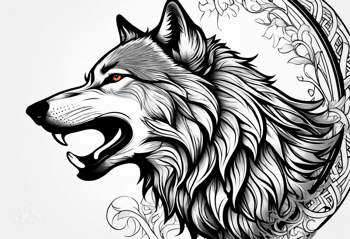 howling wolf tattoo idea